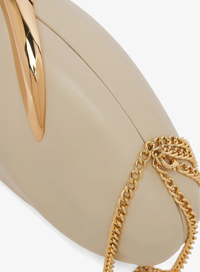 Namshi x White Gold Accent Detailed Clutch for Women | Best Price UAE